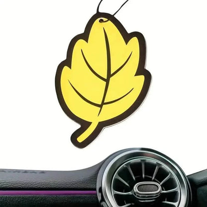 4-Pack: Car Air Freshener Natural Scented Tea Paper Auto Hanging Vanilla Perfume Fragrance Leaf Shape