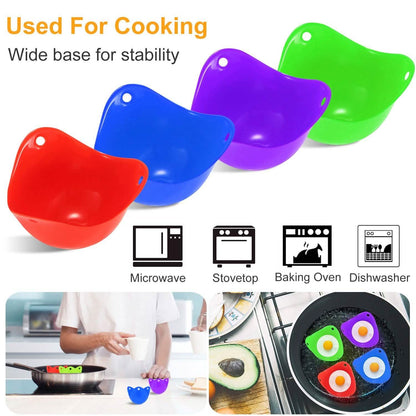 4-Pack: Egg Poachers Silicon Egg Cups
