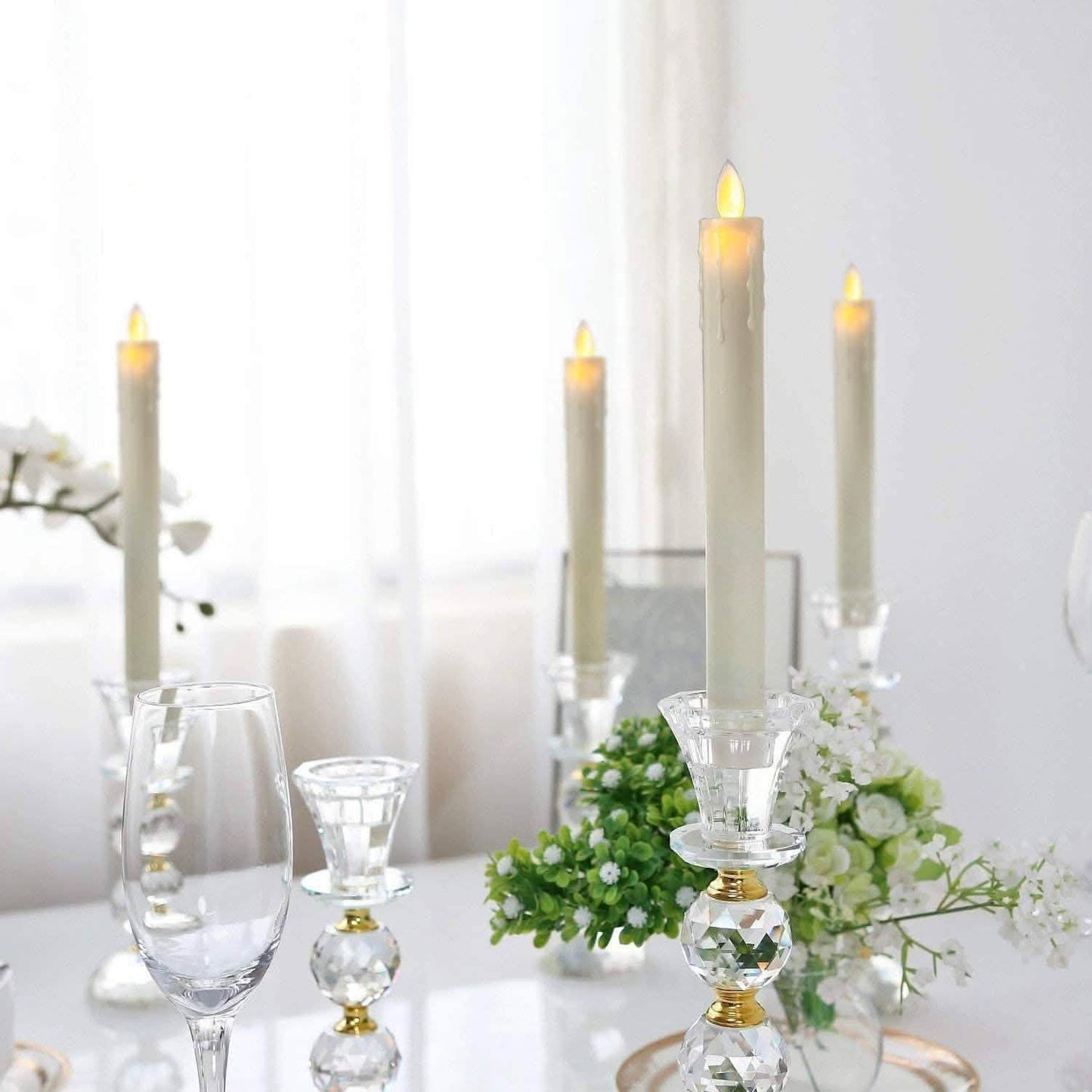 4-Pack: Elegant Glow Candle 9” Flameless Battery Taper