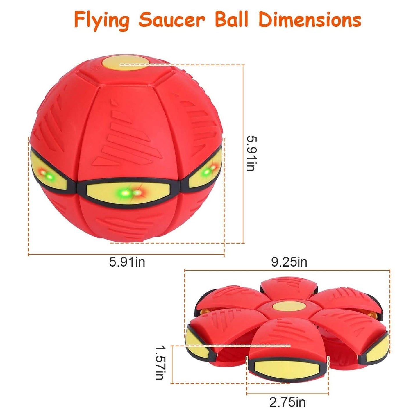 4-Pack: Flying Saucer Ball with LED Lights