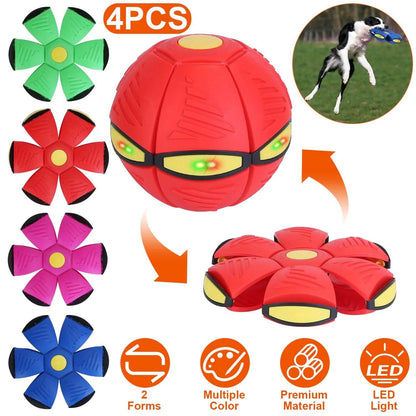 4-Pack: Flying Saucer Ball with LED Lights