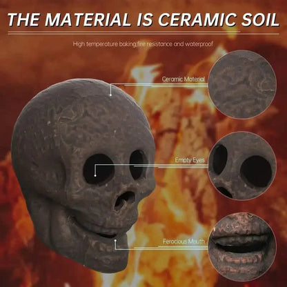 4-Pack: Halloween Fire Pit Skull Ceramic Props