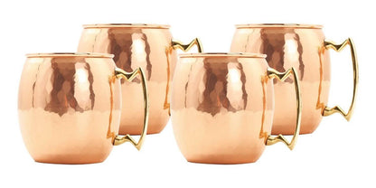 4-Pack: Hammered Copper-Finish Moscow Mule Mugs