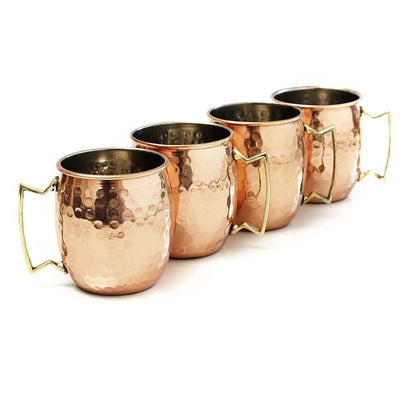4-Pack: Hammered Copper-Finish Moscow Mule Mugs