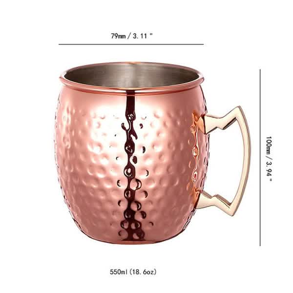 4-Pack: Hammered Copper Plated Moscow Mule Mug