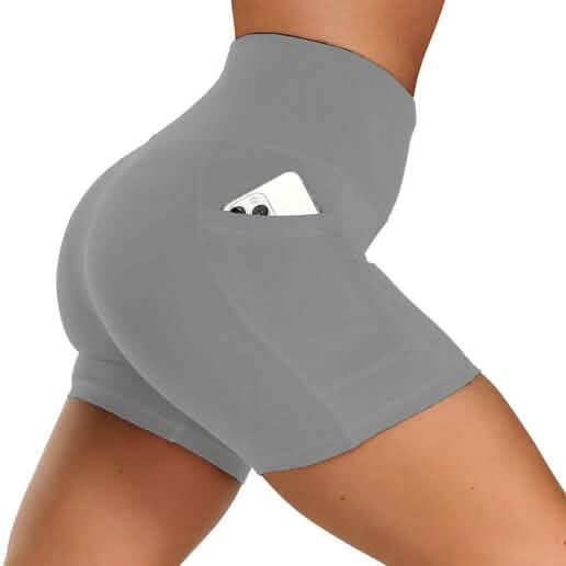 4-Pack: High Waist Soft Yoga Shorts for Women with 2 Side Pockets