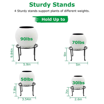 4-Pack: Iron Plotted Plant Stands