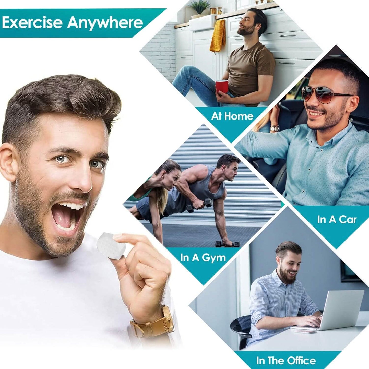 4-Pack: Jawline Exerciser with 3 Resistance Levels