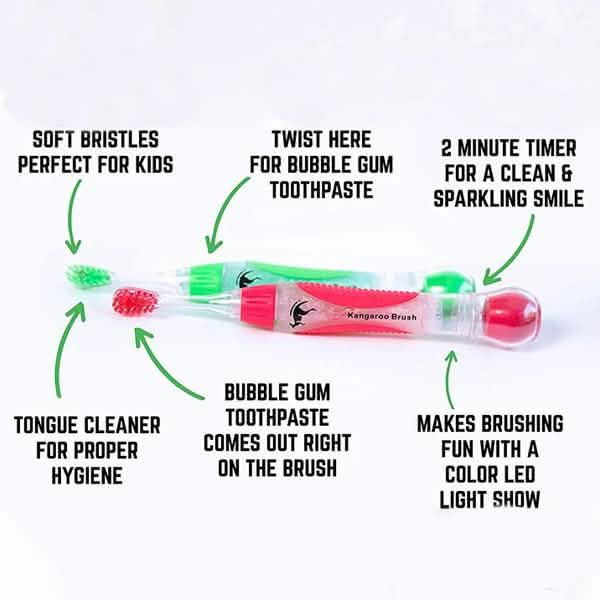4-Pack: Kangaroo Kids Pre-Filled Toothbrush