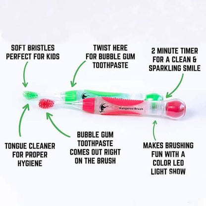 4-Pack: Kangaroo Kids Pre-Filled Toothbrush