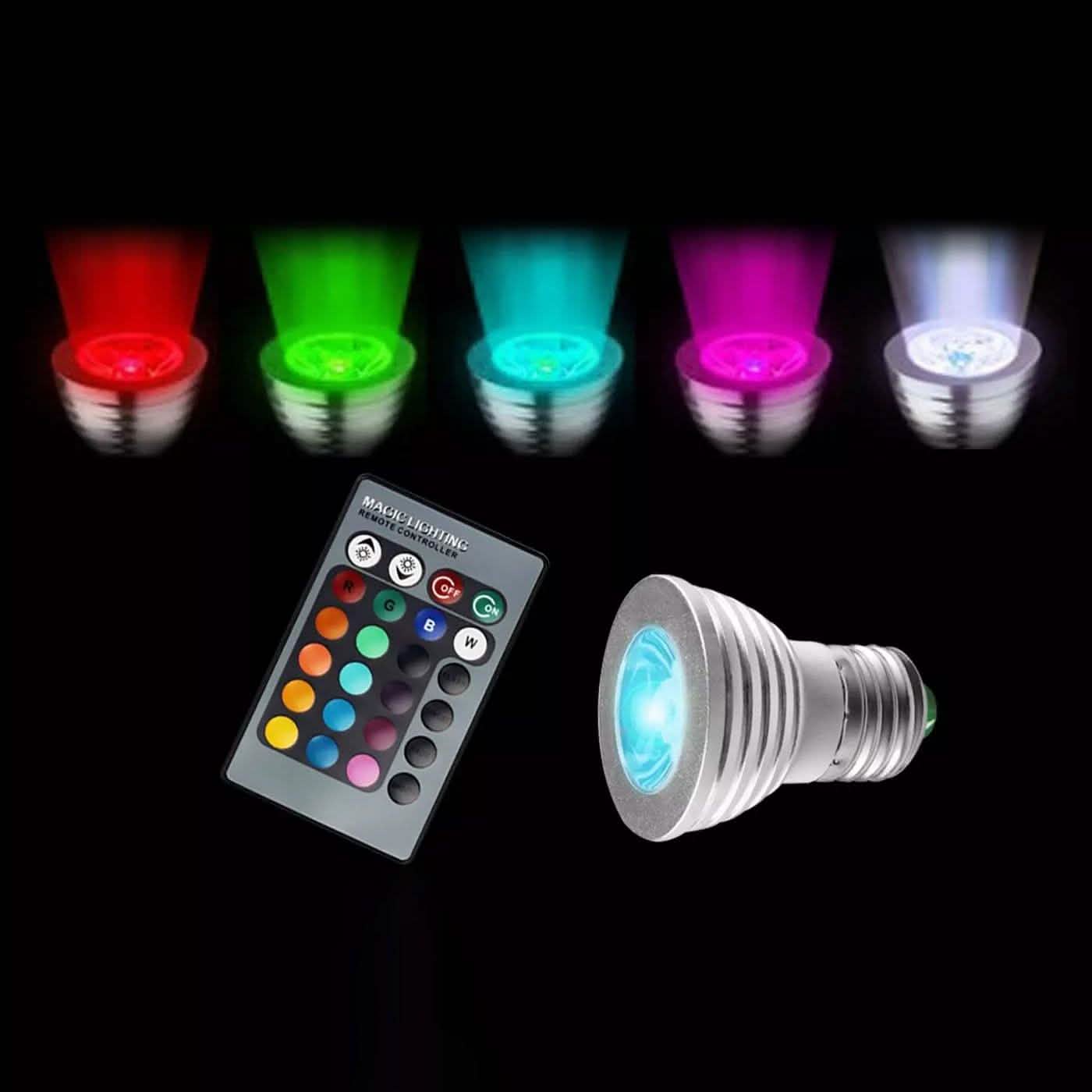 4-Pack: Magic Light LED Light Bulb (E27 3W) with Remote - 16 Colors