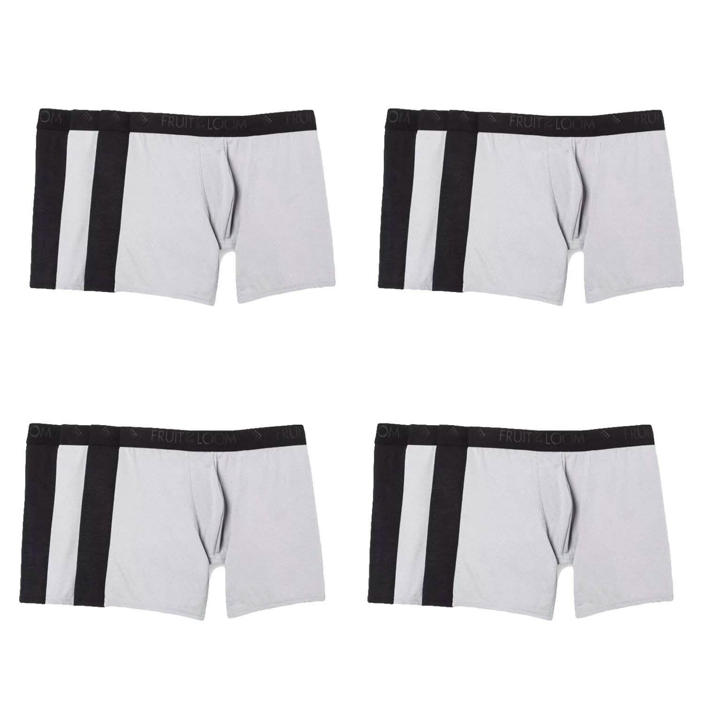 4-Pack: Men's Fruit of the Loom Breathable Micro-Mesh Boxer Briefs