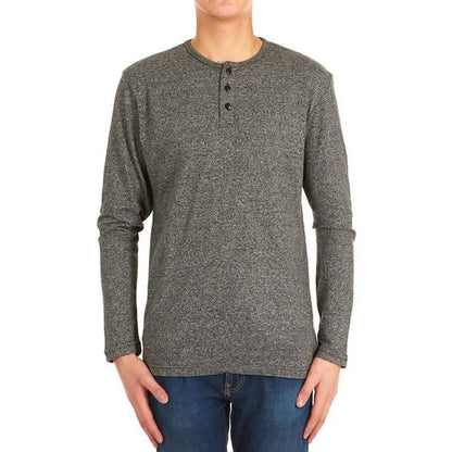 4-Pack: Men's Long-Sleeve Marled Henley Shirts - Size: Medium