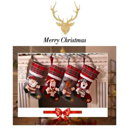 4-Pack: New Style Creative Doll Christmas Socks