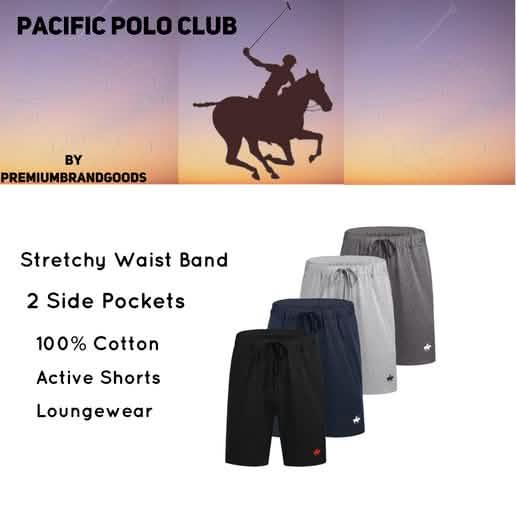 4-Pack: Pacific Polo Club Men's Shorts