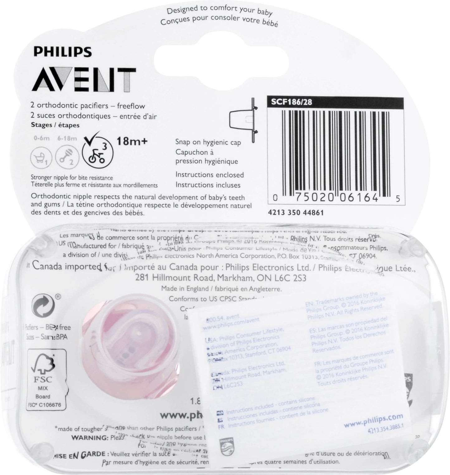 4-Pack: Philips Avent Freeflow Pacifier