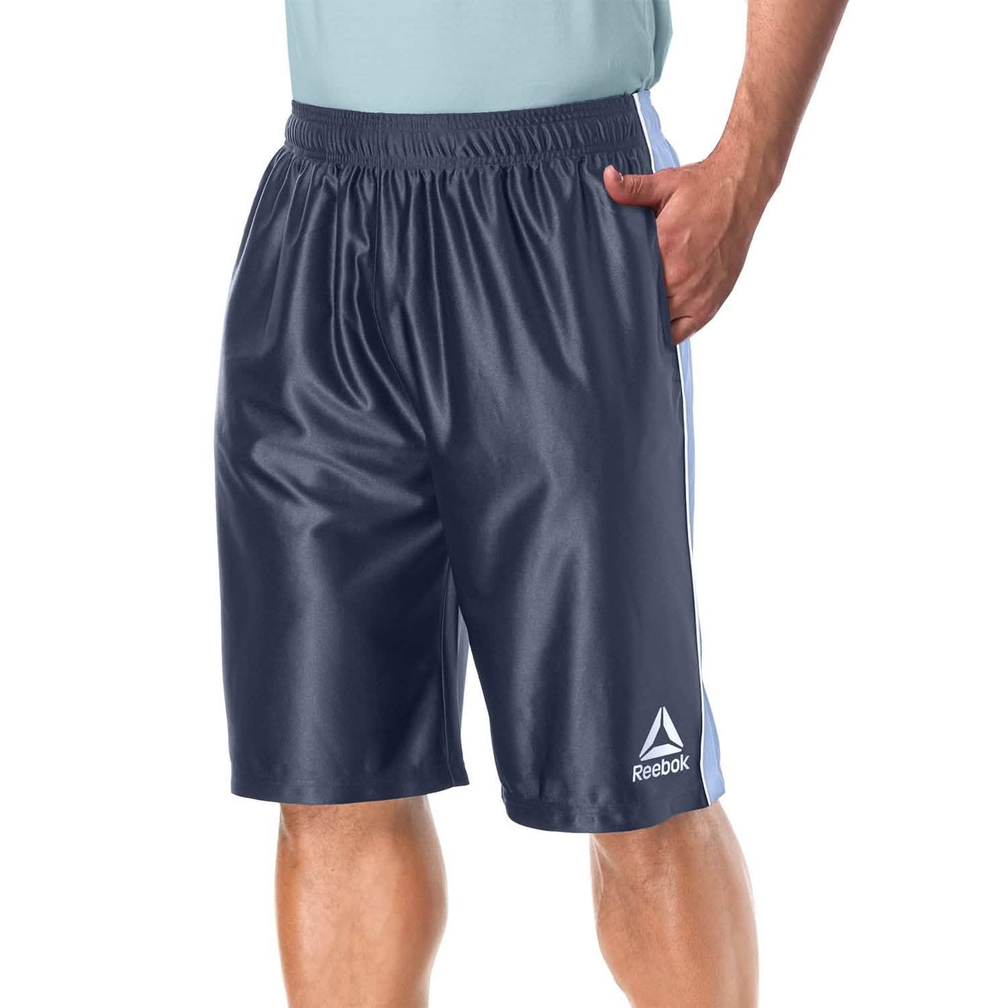 4-Pack: Reebok Men's Two Toned Athletic Performance Dazzle Shorts With Pockets