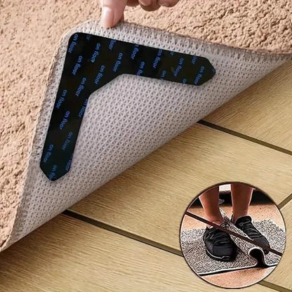 4-Pack: Reusable Non-Slip Carpet Rug Stickers