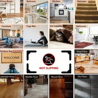 4-Pack: Reusable Non-Slip Carpet Rug Stickers