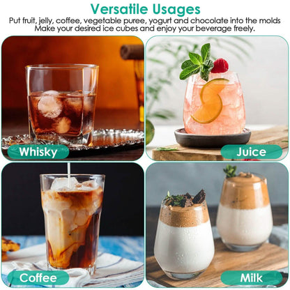 4-Pack: Small Ice Cube Maker Mold with Lid Bin