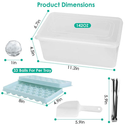 4-Pack: Small Ice Cube Maker Mold with Lid Bin
