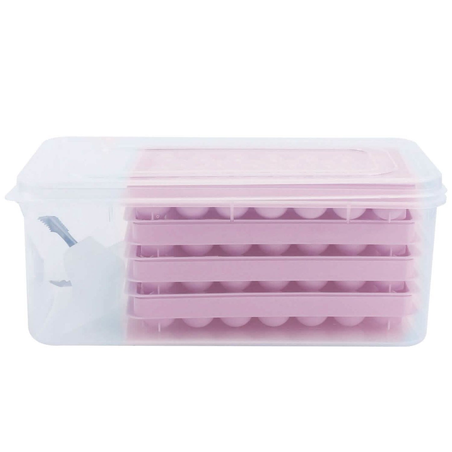 4-Pack: Small Ice Cube Maker Mold with Lid Bin