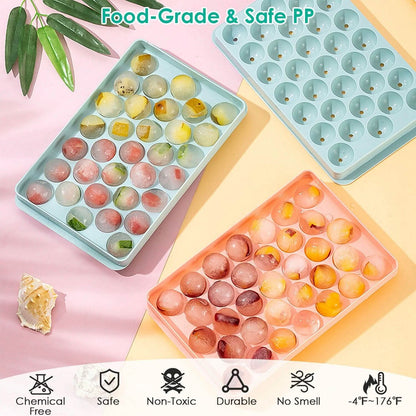 4-Pack: Small Ice Cube Maker Mold with Lid Bin