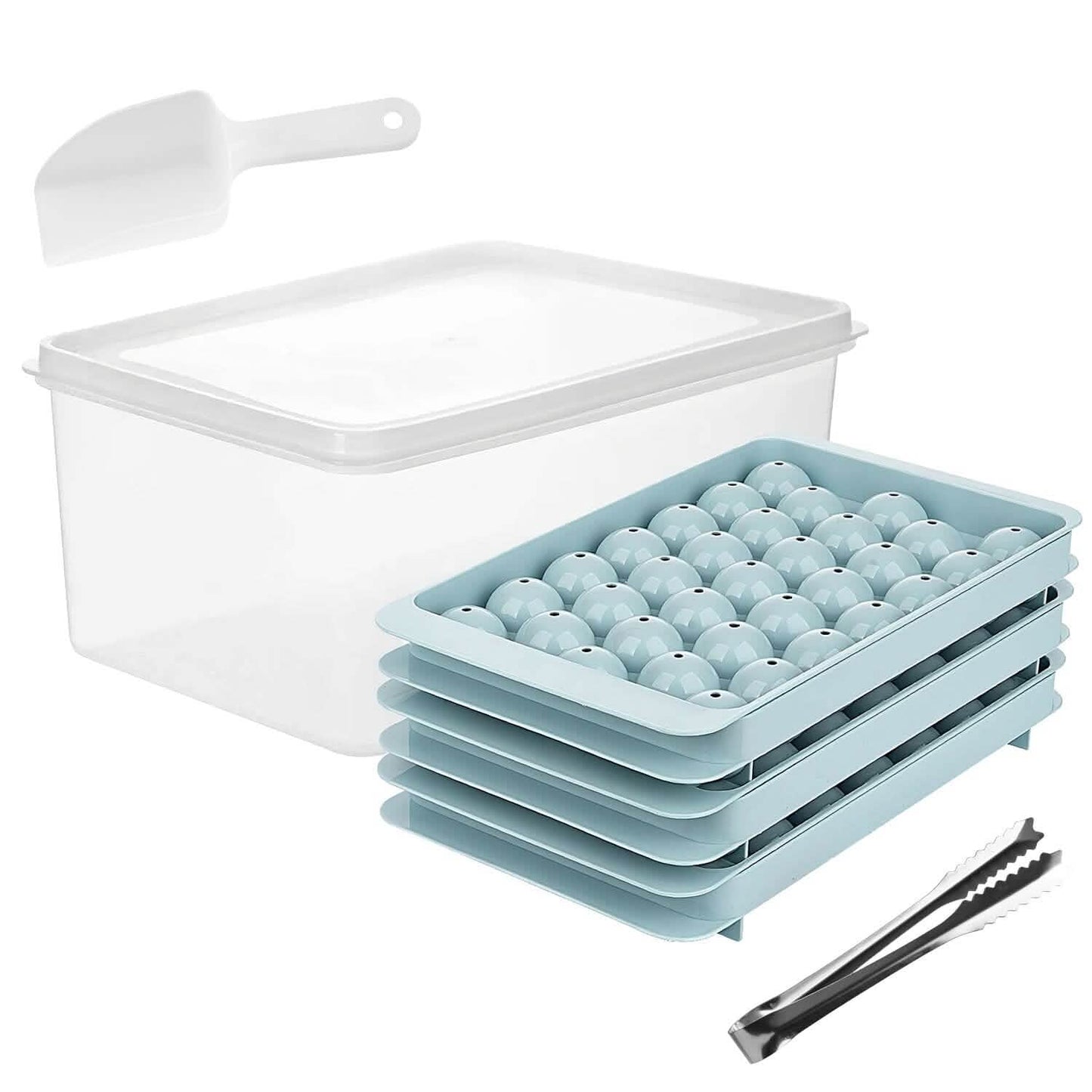 4-Pack: Small Ice Cube Maker Mold with Lid Bin