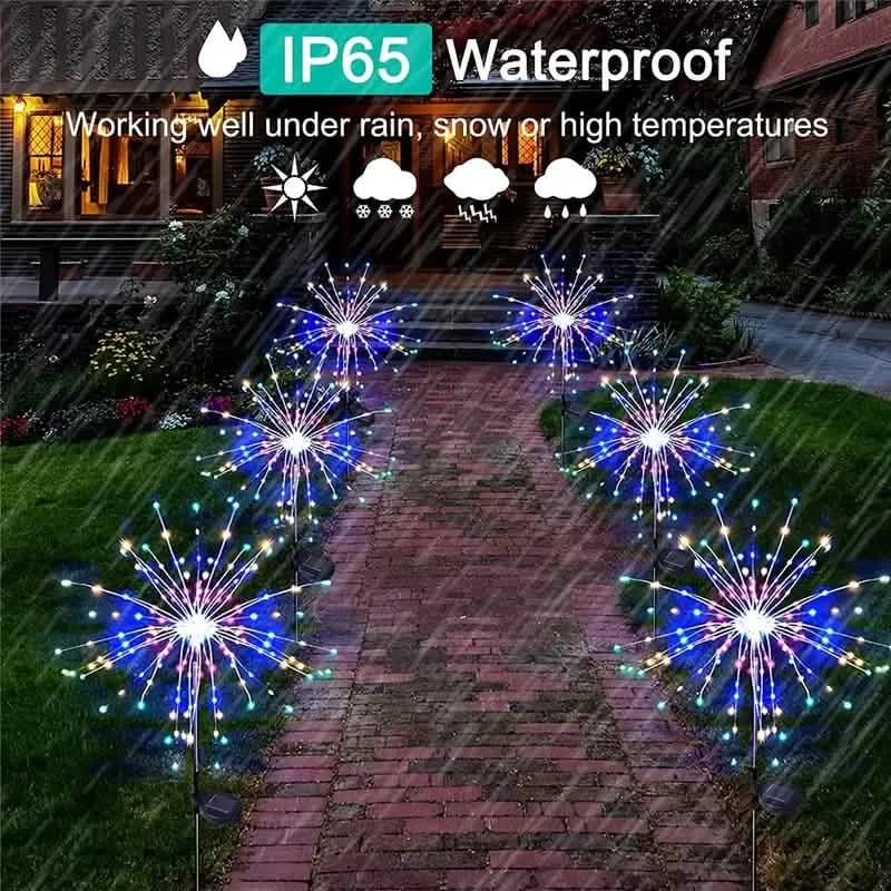 4-Pack: Solar Lights Outdoor, Warm White Garden Lights