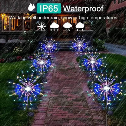 4-Pack: Solar Lights Outdoor, Warm White Garden Lights
