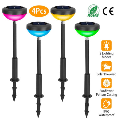 4-Pack: Solar Pathway Color Changing Garden Light