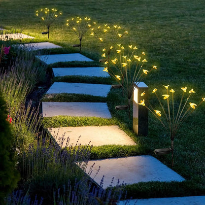4-Pack: Solar Powered Stake Bee Light 2 Lighting Mode Lifelike Firefly