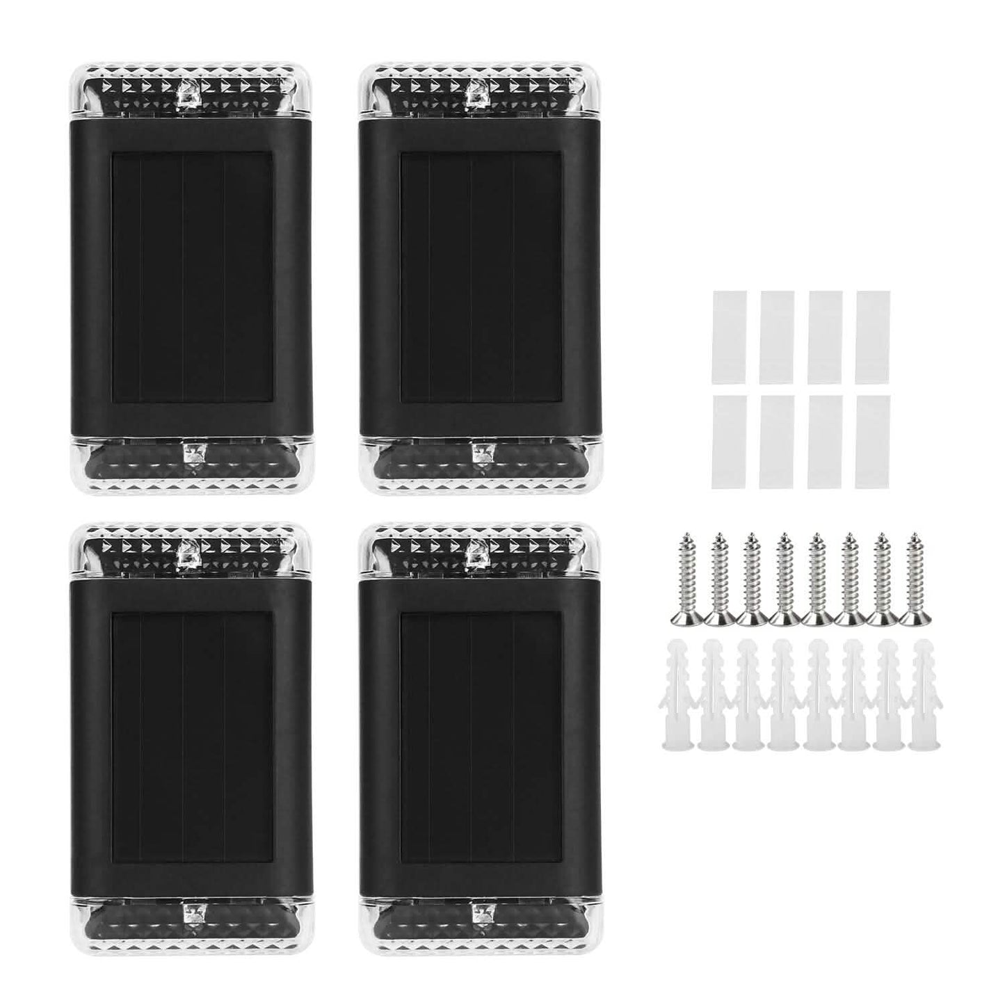 4-Pack: Solar Powered Wall Sconce Light IP55 Rechargeable Optical Sensor Lamp