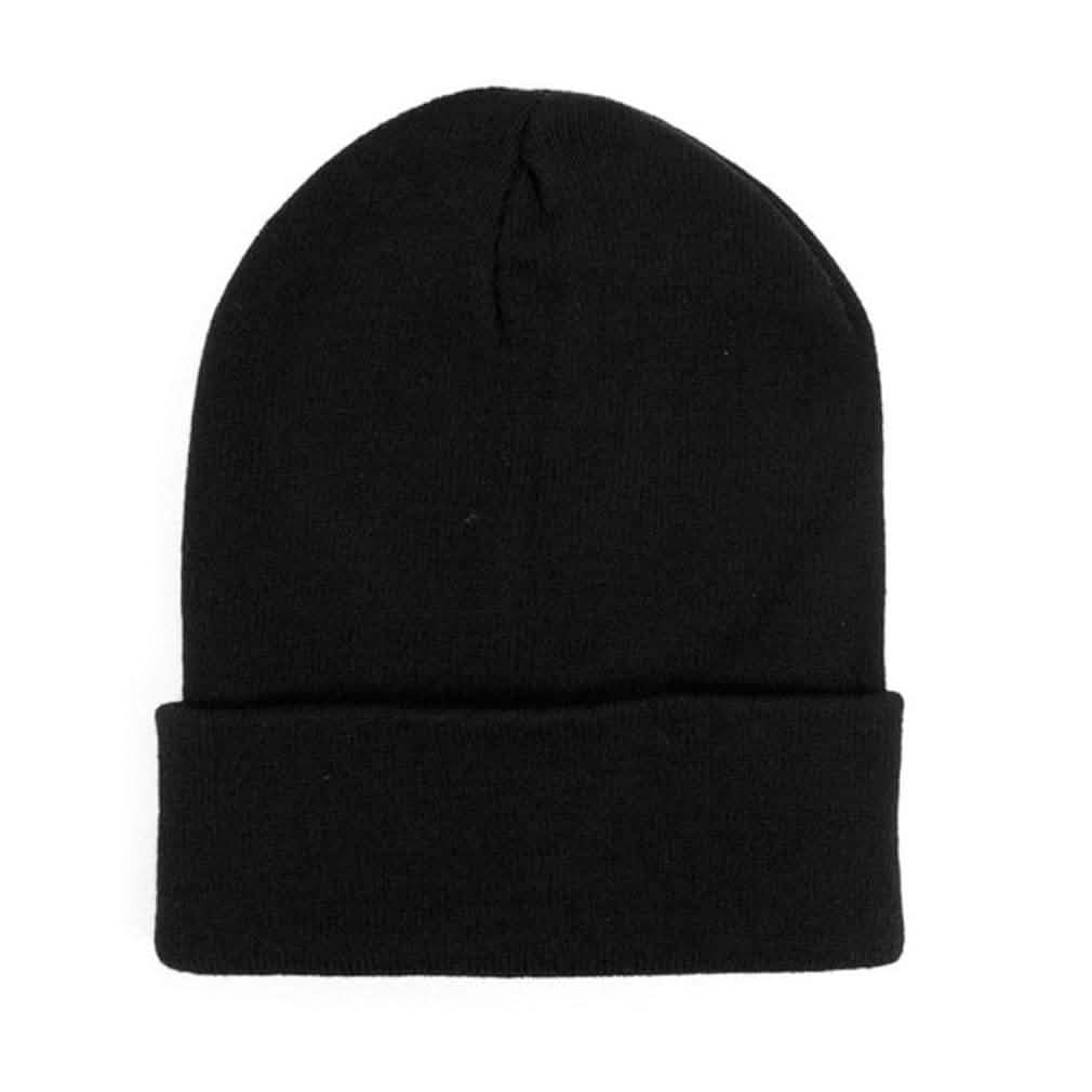 4-Pack: Thermal Windproof Winter Black Beanie Hat