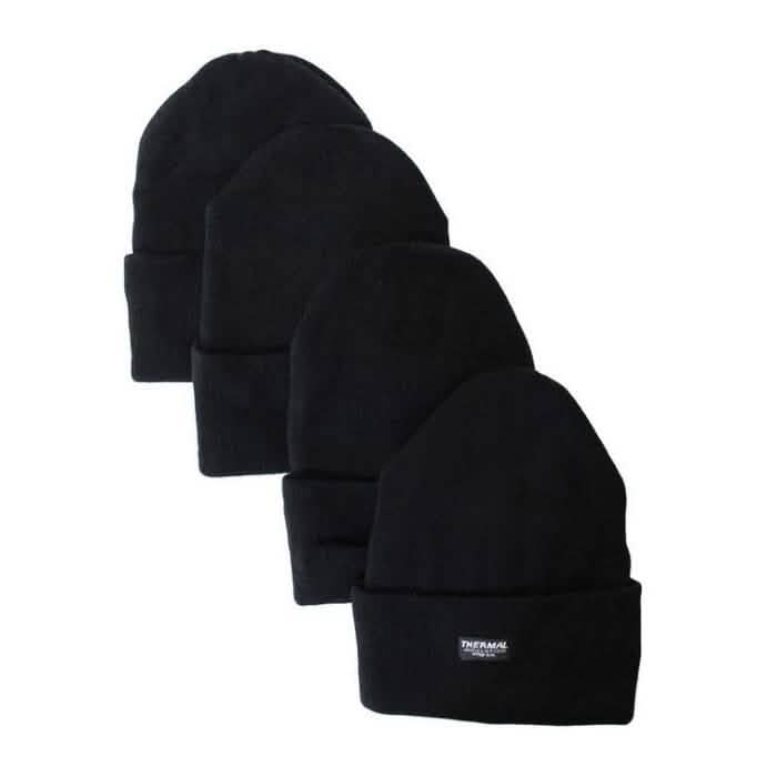 4-Pack: Unisex Sherpa-Lined Winter Beanie Hat