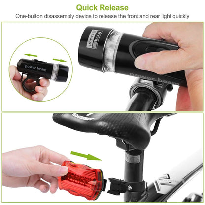 4-Pack: Universal Front Rear Bike Light Set