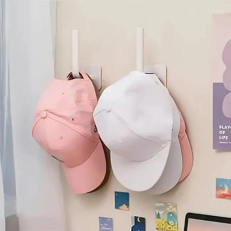 4-Pack: Wall Hat Rack, L-Shaped Storage Rack with Strong Adhesive