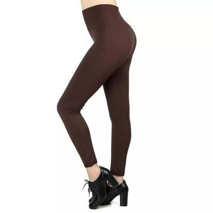 4-Pack: Women’s Fleece Lined Leggings High Waist (One Size)