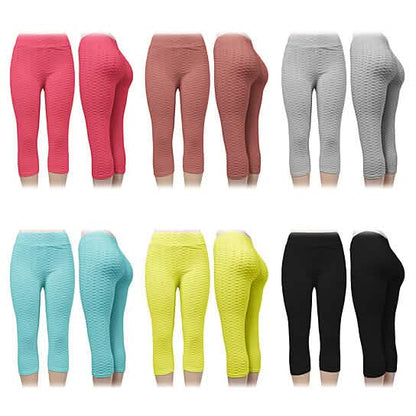 4-Pack: Women's High Waisted Anti Cellulite Solid Leggings