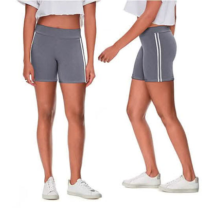 4-Pack: Women's Ultra-Soft Stretchy Athletic Workout Yoga Shorts with Stripes