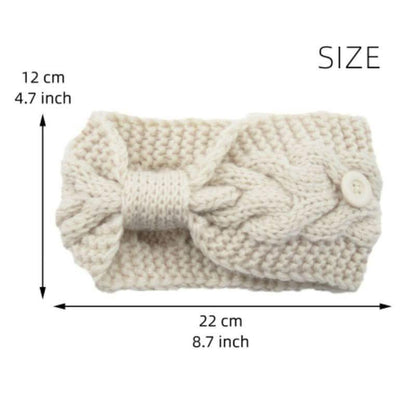 4-Pack: Women's Winter Headband and Ear Warmer with Buttons to Hold Mask