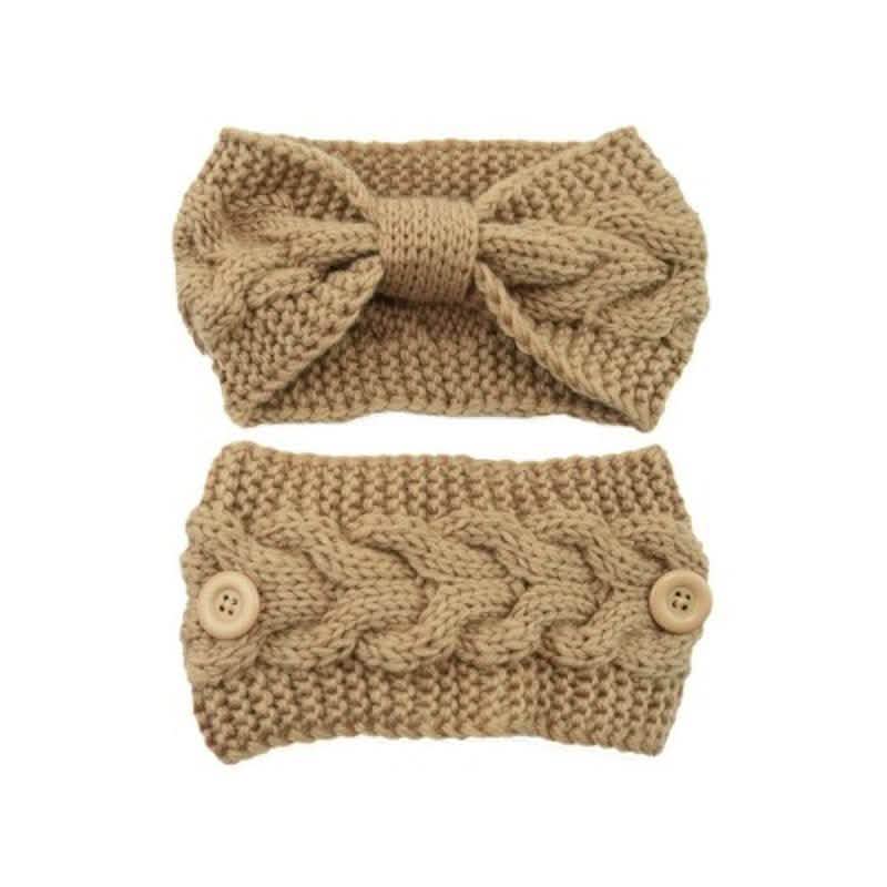 4-Pack: Women's Winter Headband and Ear Warmer with Buttons to Hold Mask