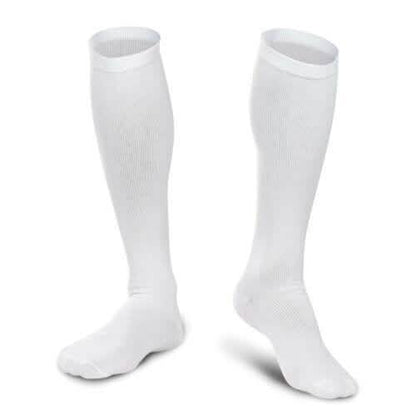 4-Pairs: White L/XL Compression Socks Running Sports Graduated Travel