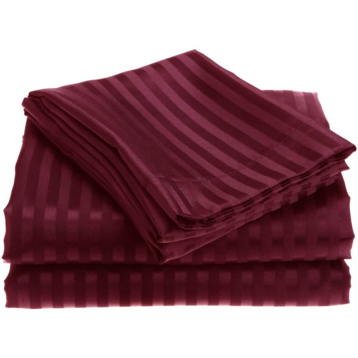 4-Piece: 1800 Series Brushed Microfiber Dobby Striped Sheet Set