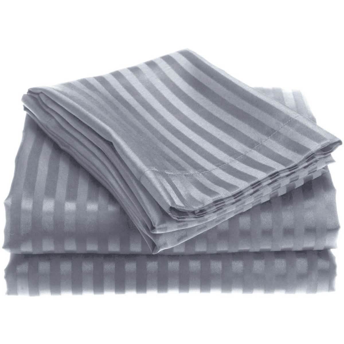4-Piece: 1800 Series Brushed Microfiber Dobby Striped Sheet Set