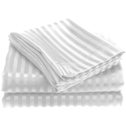 4-Piece: 1800 Series Brushed Microfiber Dobby Striped Sheet Set