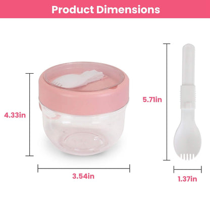 4-Piece: 20 Oz Oat Containers with Lids and Folding Spoons