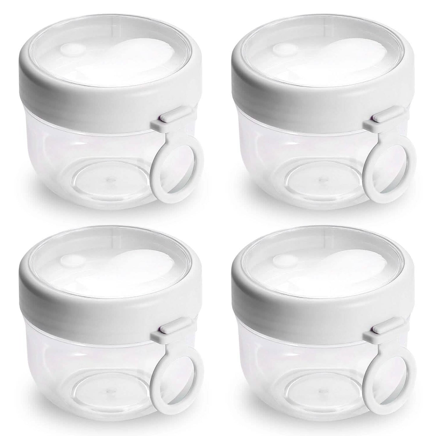 4-Piece: 20 Oz Oat Containers with Lids and Folding Spoons