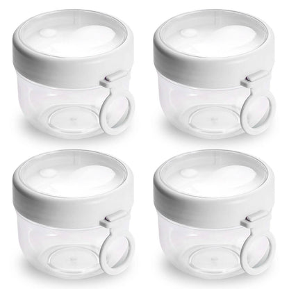 4-Piece: 20 Oz Oat Containers with Lids and Folding Spoons