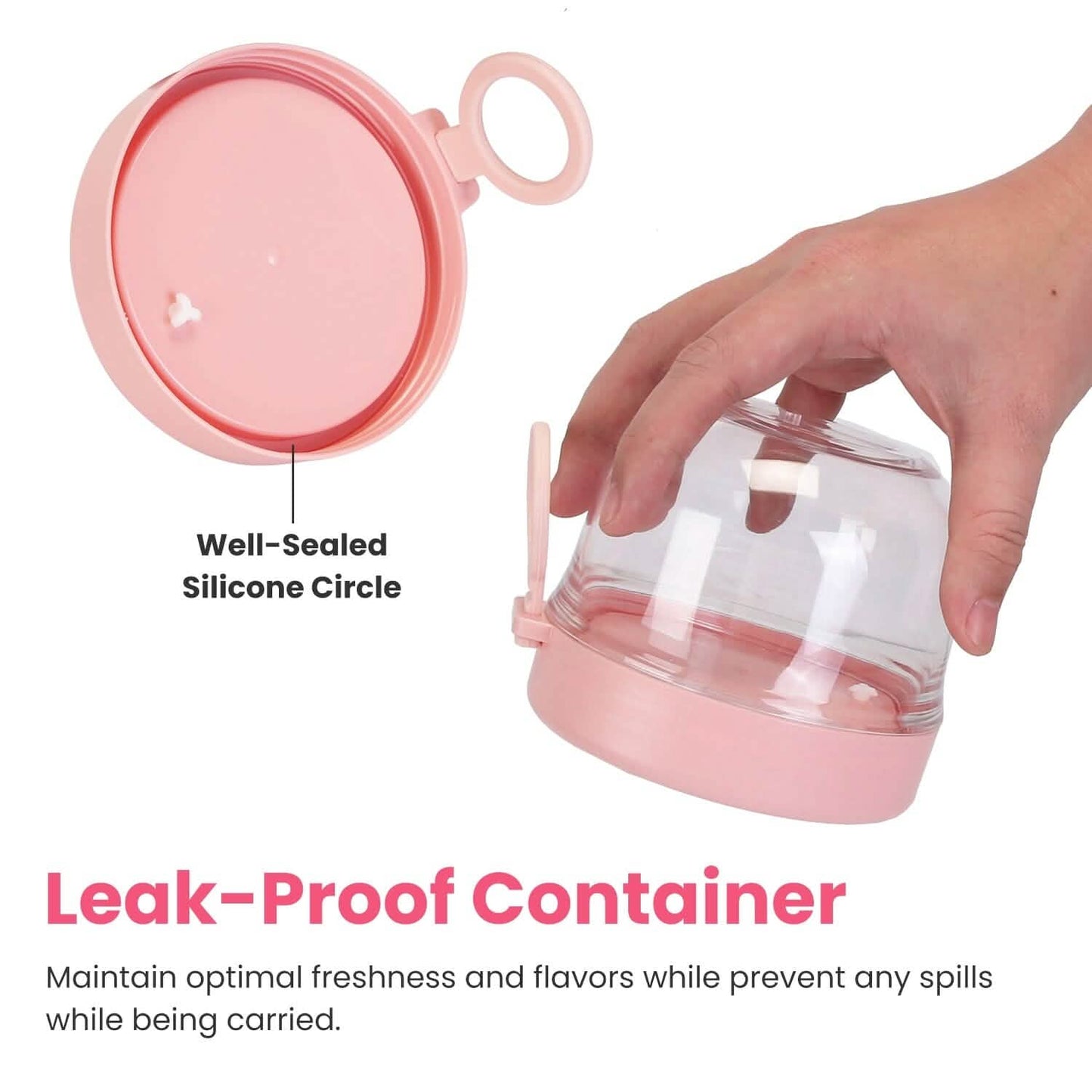 4-Piece: 20 Oz Oat Containers with Lids and Folding Spoons